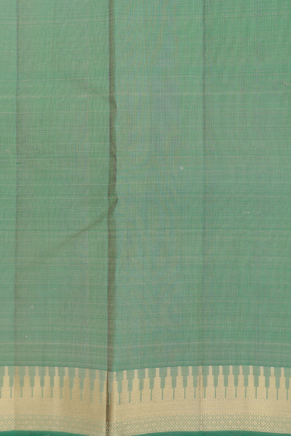 Kanchipuram Silk Saree In Beige With Threadwork Buttas
