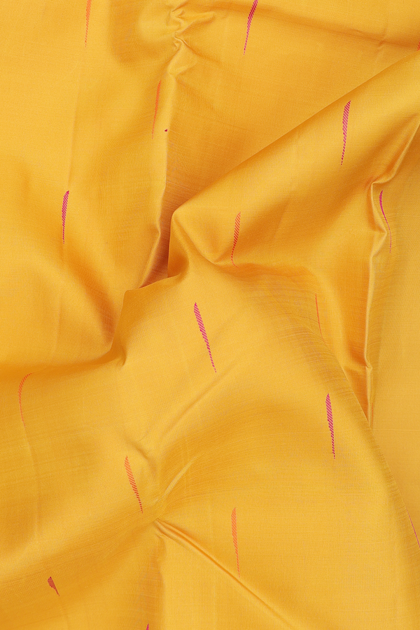 Kanchipuram Silk Saree In Yellow With Malli Moggu Buttas