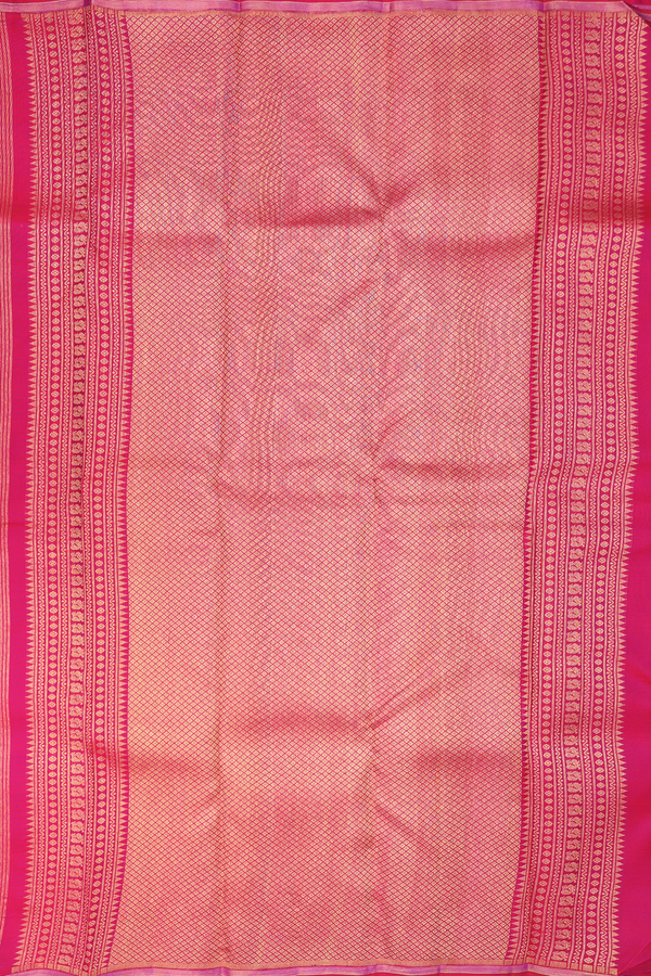 Kanchipuram Silk Saree In Pink With Jacquard Pattern