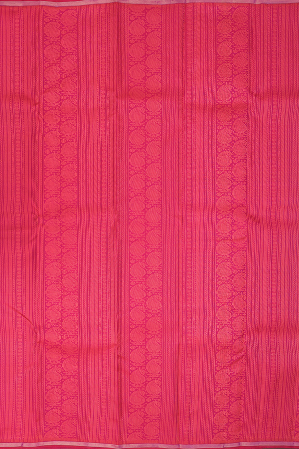 Kanchipuram Silk Saree In Pink With Jacquard Pattern