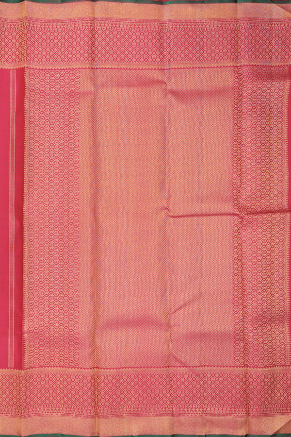 Kanchipuram Silk Saree In Red With Zari Buttas