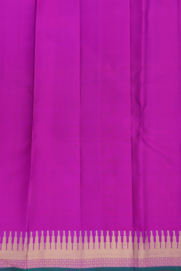Kanchipuram Silk Saree In Magenta With Threadwork Buttas