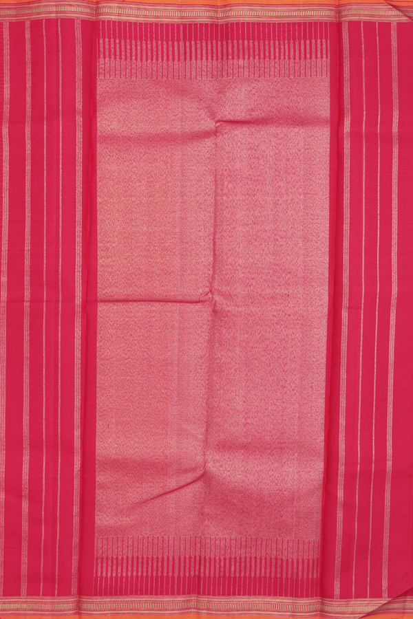 Kanchipuram Silk Saree In Scarlet Red With Checks Design