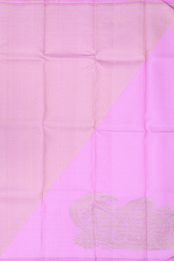 Kanchipuram Silk Saree In Pink With Paai Madippu Kattam Design