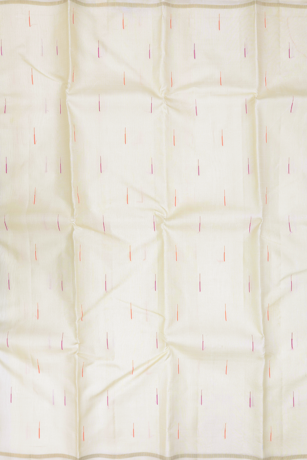 Kanchipuram Silk Saree In Off White With Malli Moggu Buttas