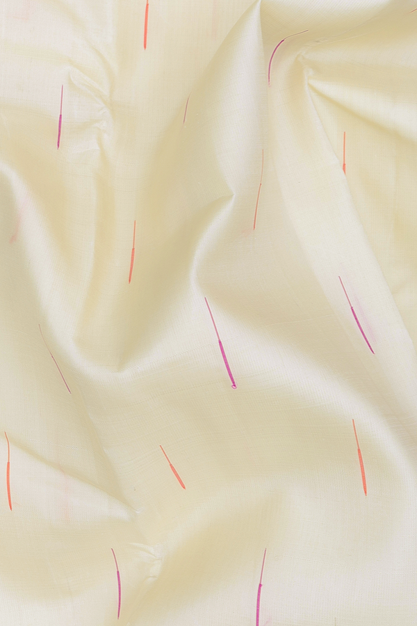 Kanchipuram Silk Saree In Off White With Malli Moggu Buttas