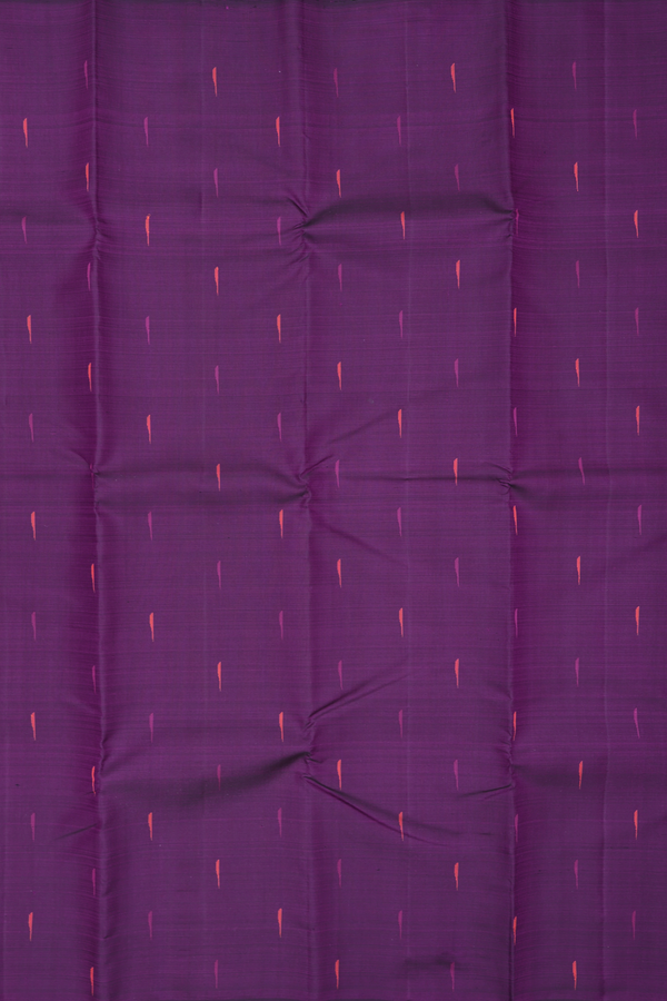 Kanchipuram Silk Saree In Purple With Malli Moggu Buttas