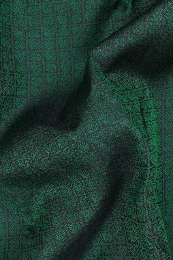 Kanchipuram Silk Saree In Green With Jacquard Pattern