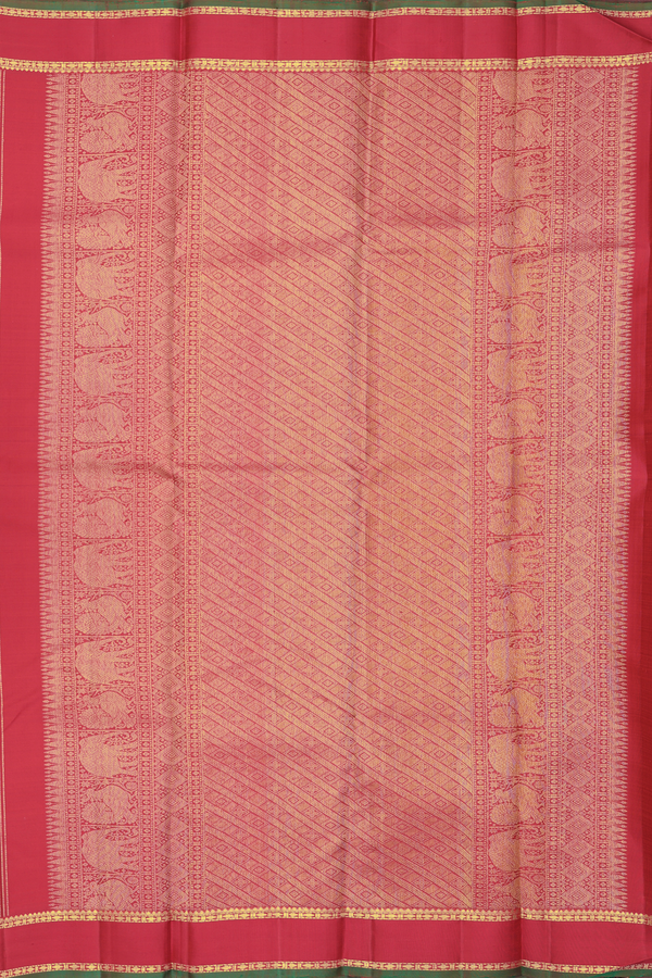 Kanchipuram Silk Saree In Red With Jacquard Pattern