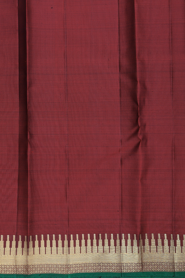 Kanchipuram Silk Saree In Black With Floral Motifs