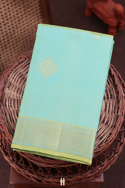 Kanchipuram Silk Saree In Dual Tone With Zari Buttas