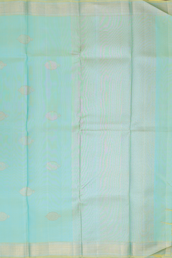 Kanchipuram Silk Saree In Dual Tone With Zari Buttas