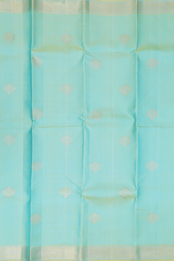 Kanchipuram Silk Saree In Dual Tone With Zari Buttas