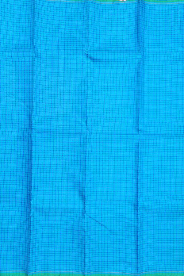 Kanchipuram Silk Saree In Blue With Checks Design