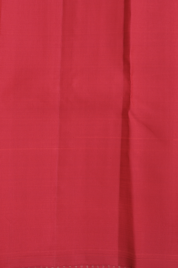Kanchipuram Silk Saree In Red And Orange With Checks Design