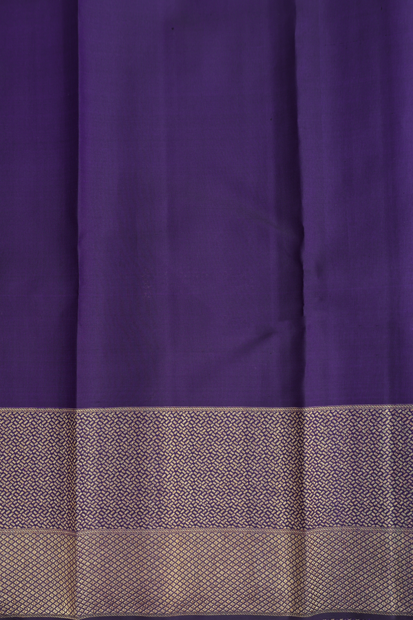 Kanchipuram Silk Saree In Regal Purple With Zari Buttas