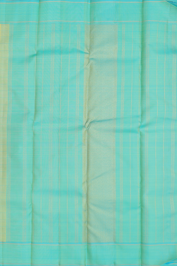 Kanchipuram Silk Saree In Light Yellow With Checks Design