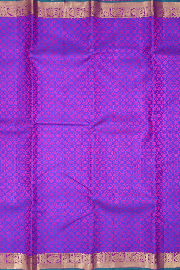 Kanchipuram Silk Saree In Purple With Jacquard Design