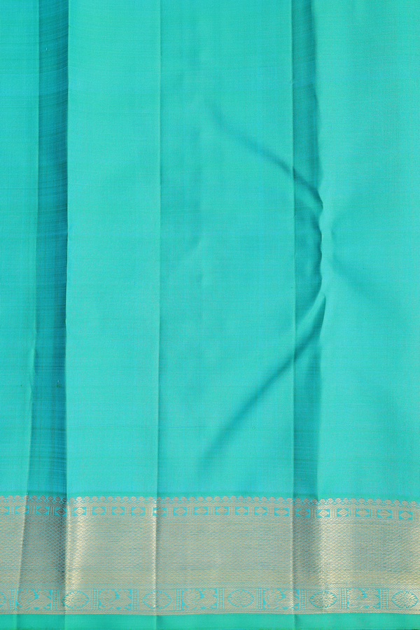 Kanchipuram Silk Saree In Aqua Green With Jacquard Pattern