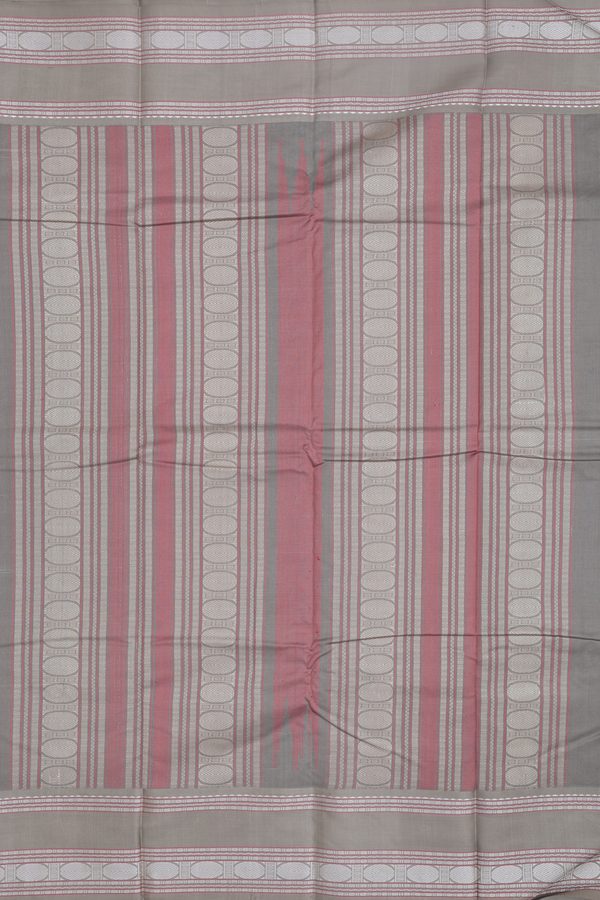 Kanchi Cotton Saree In Off White With Rudraksh Buttas