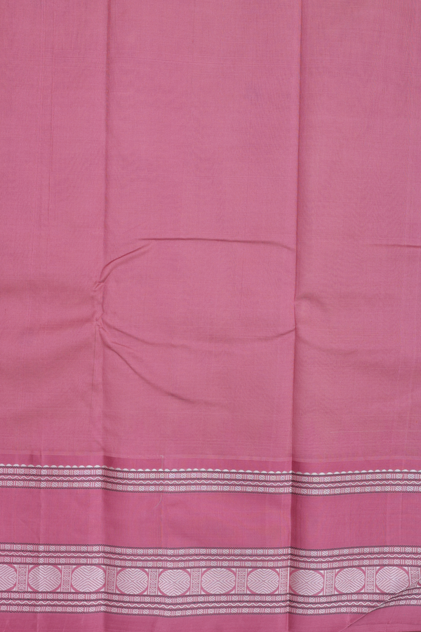 Kanchi Cotton Saree In Light Brown With Rudraksh Buttas