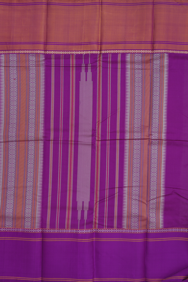 Kanchi Cotton Saree Dusty Lavender With Ganga Jamuna Border