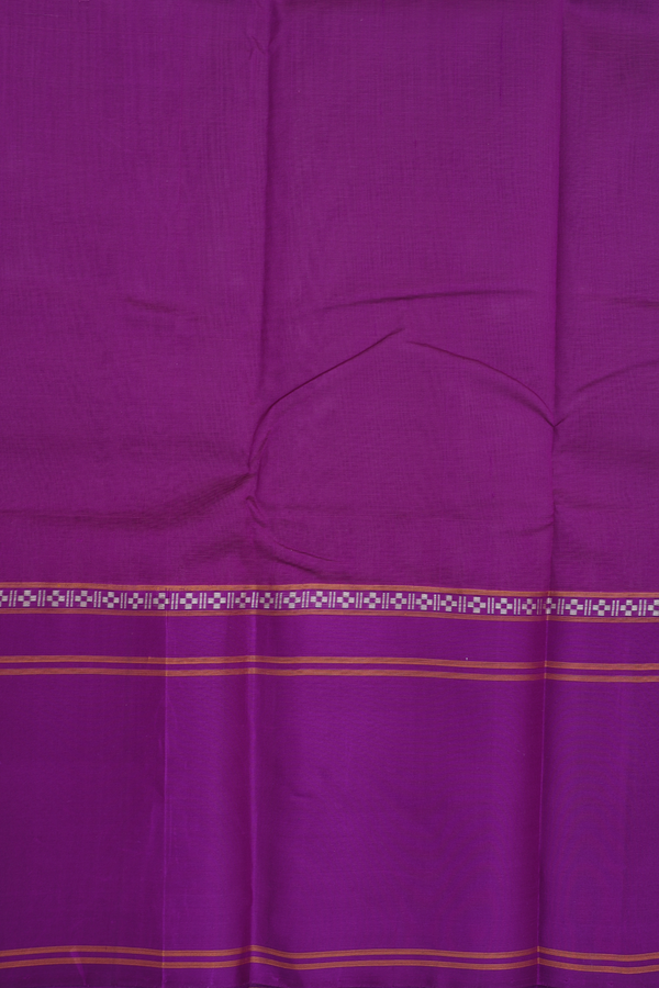 Kanchi Cotton Saree Dusty Lavender With Ganga Jamuna Border