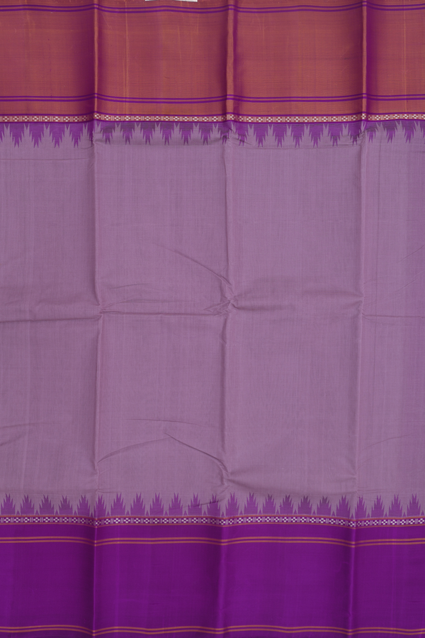 Kanchi Cotton Saree Dusty Lavender With Ganga Jamuna Border