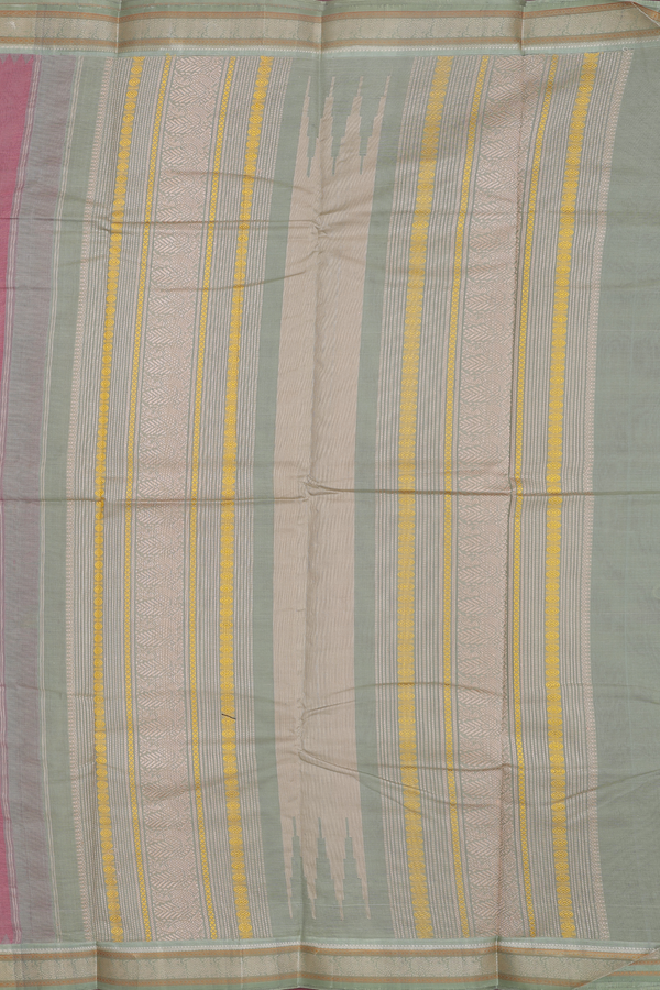 Kanchi Cotton Saree In Dusty Rose With Threadwork Buttas