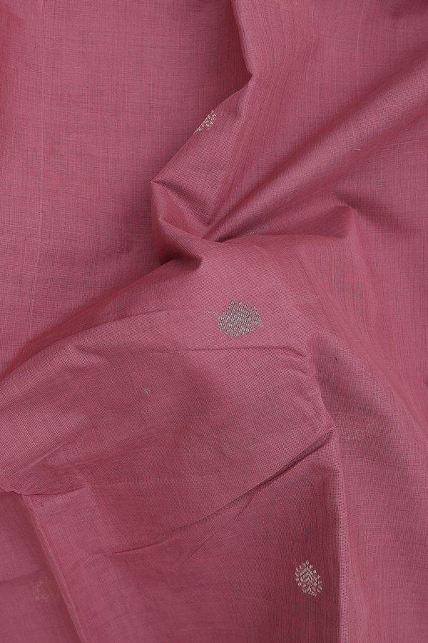 Kanchi Cotton Saree In Dusty Rose With Threadwork Buttas