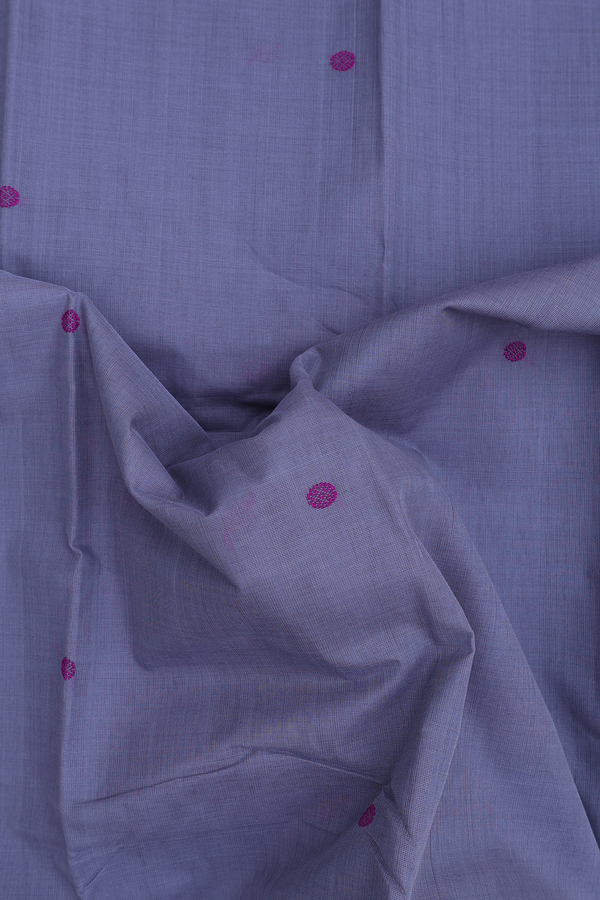 Kanchi Cotton Saree In Grey With Threadwork Buttas
