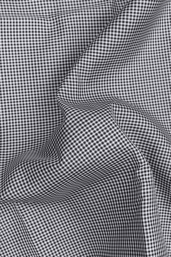 Kanchipuram Silk Saree In Black And White With Checks Design