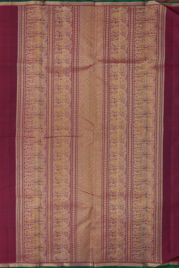 Kanchipuram Silk Saree In Black With Checks Design