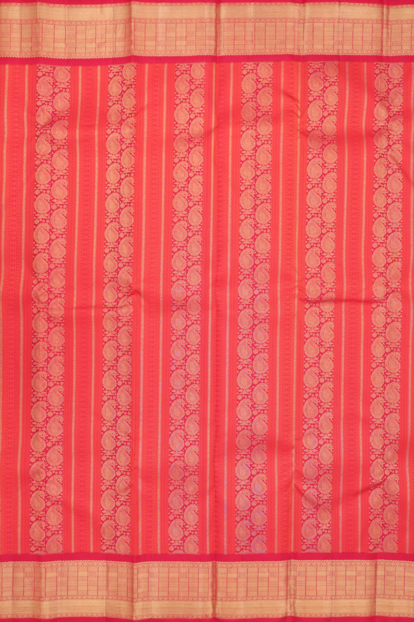 Kanchipuram Silk Saree In Red With Allover Design