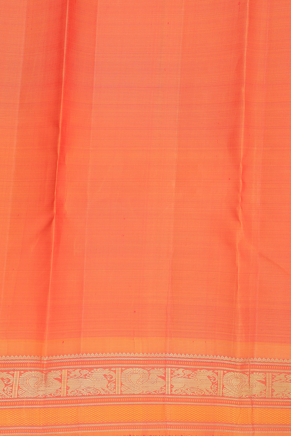 Kanchipuram Silk Saree In Purple With Peacock Buttas