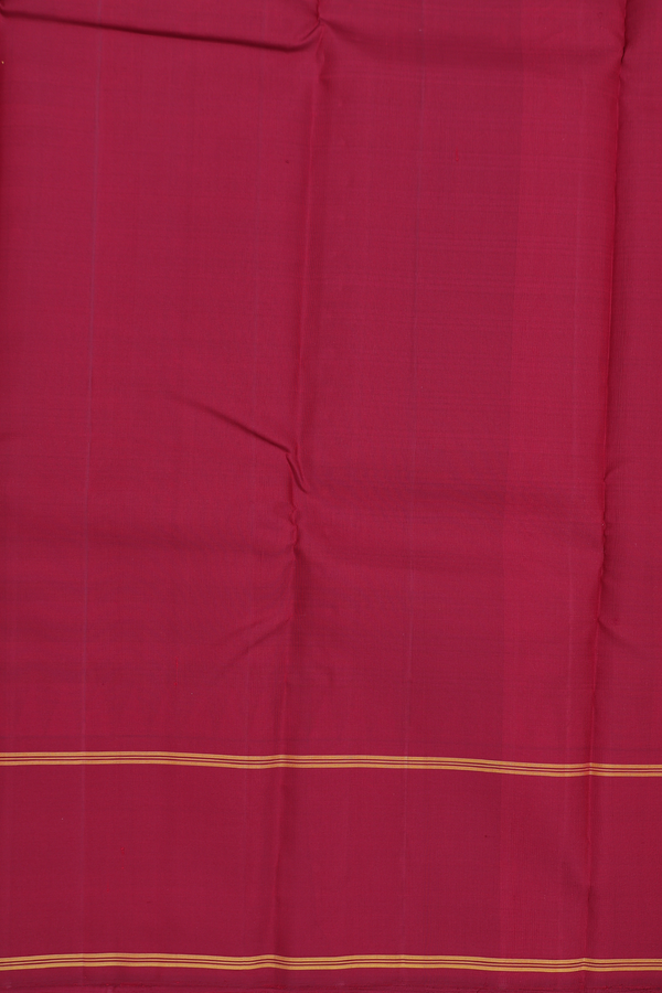 Kanchipuram Silk Saree In Green And Maroon With Stripes Design