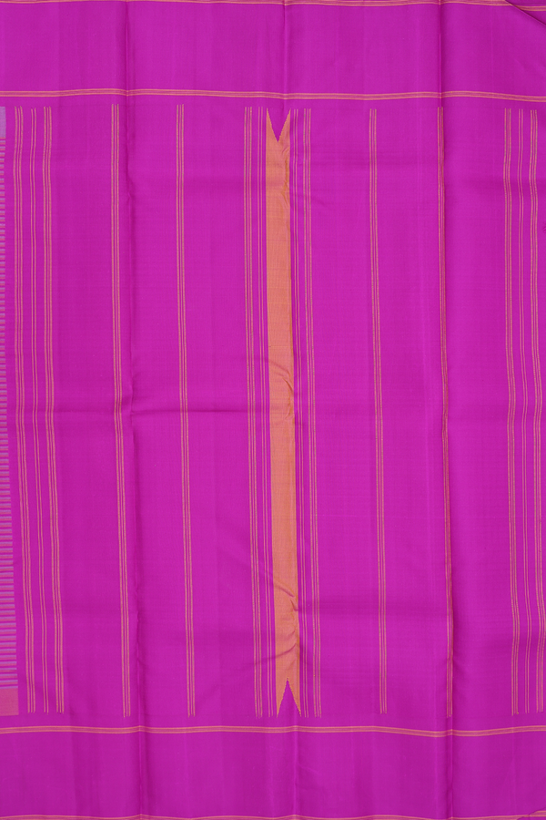 Kanchipuram Silk Saree In Multicolor With Stripes Design
