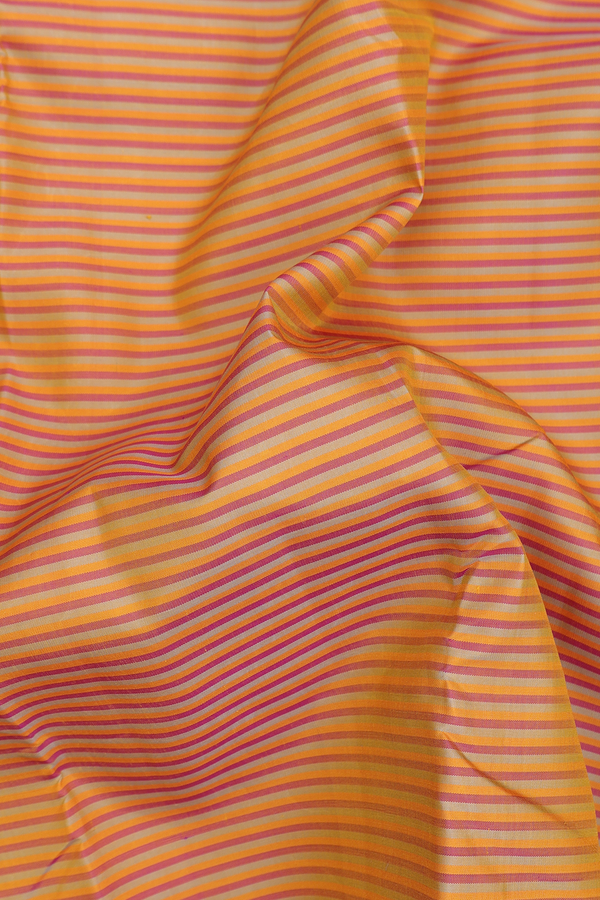 Kanchipuram Silk Saree In Multicolor With Stripes Design