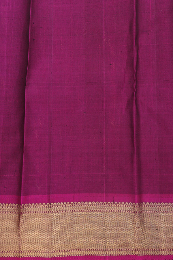 Kanchipuram Silk Saree In Purple Along Stripes With Buttas