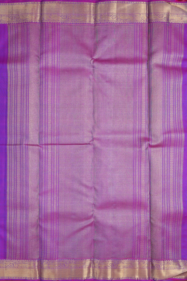 Kanchipuram Silk Saree In Blue With Checks Design
