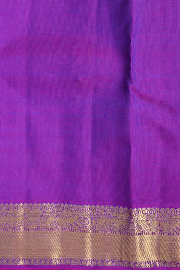 Kanchipuram Silk Saree In Blue With Checks Design