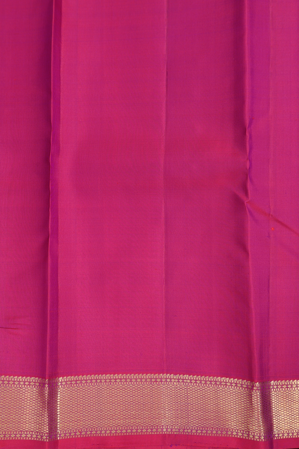 Kanchipuram Silk Saree In Deep Mulberry With Parrot Design