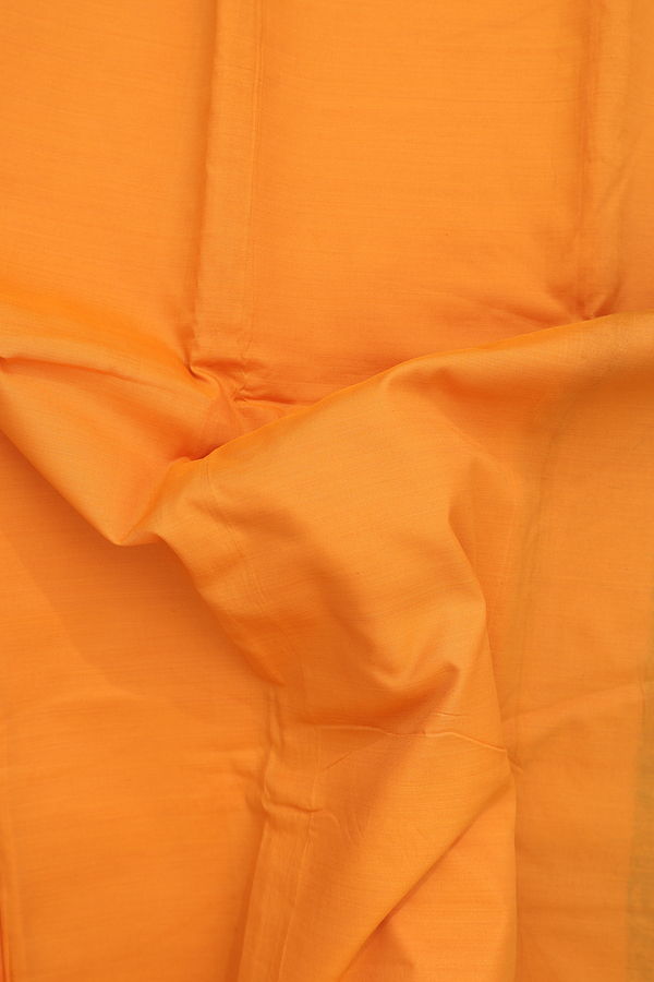 Dharwad Cotton Saree In Honey Orange With Checks Border
