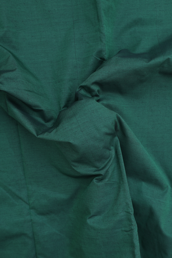 Dharwad Cotton Saree In Forest Green With Contrast Border