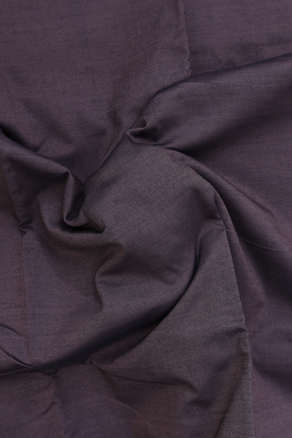 Dharwad Cotton Saree In Oxford Brown With Threadwork Border