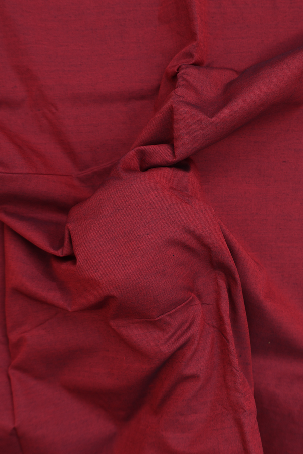 Dharwad Cotton Saree In Berry Red With Contrast Border