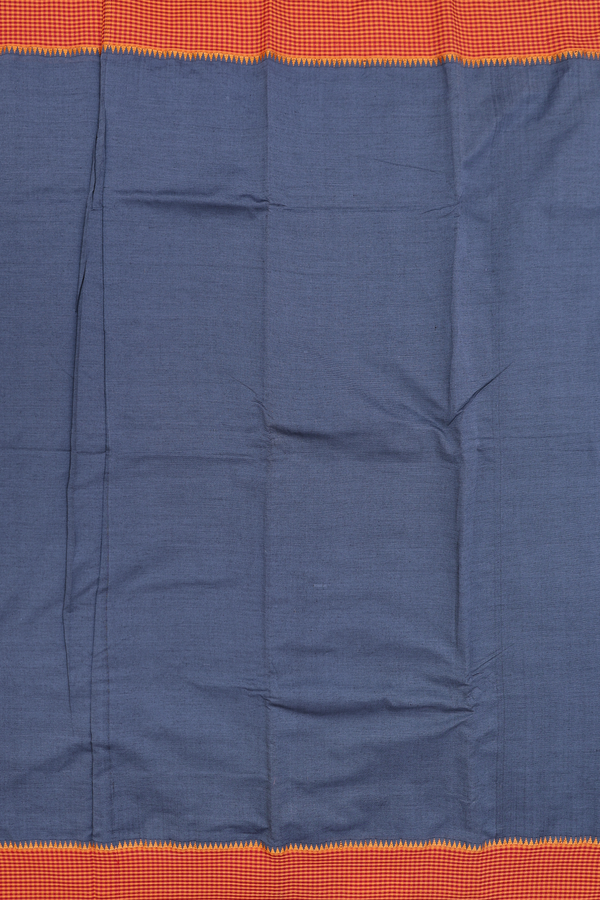 Dharwad Cotton Saree In Grey With Checks Border