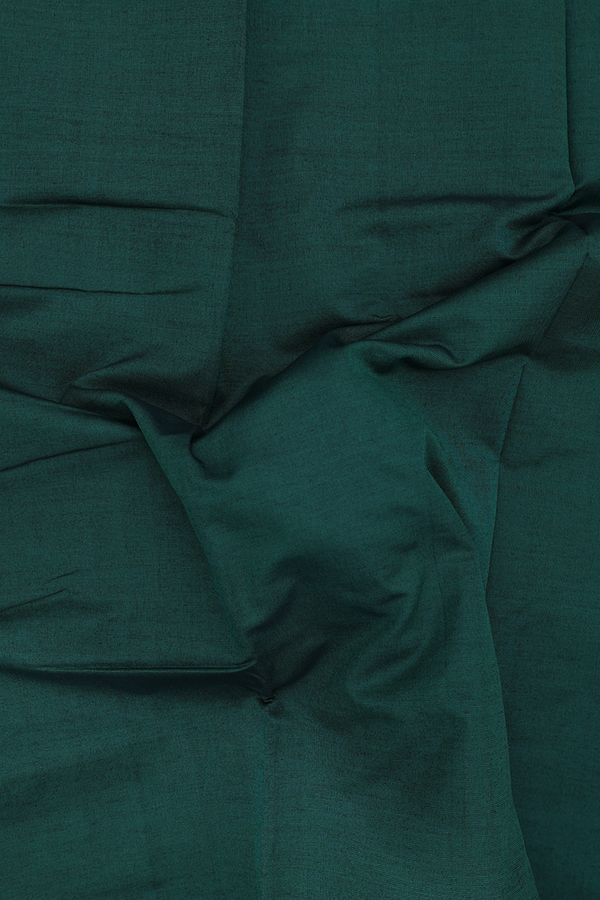 Dharwad Cotton Saree In Forest Green With Checks Border