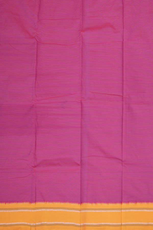 Dharwad Cotton Saree In Magenta With Stripes Design