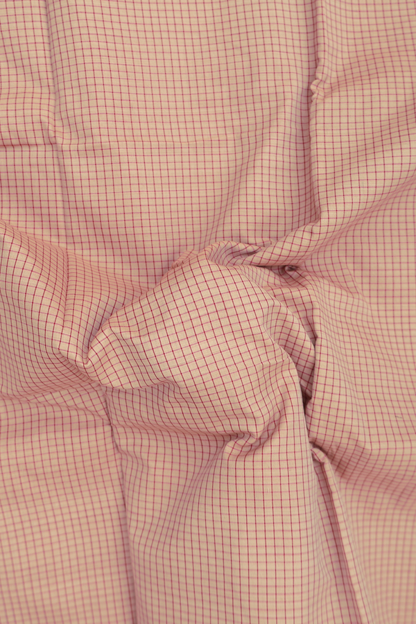 Dharwad Cotton Saree In Pastel Brown With Checks Design